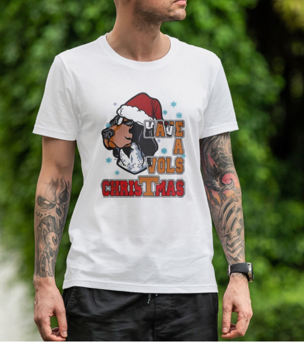 Have A Vols Christmas With Tennessee Volunteers Dog Santa Hat T-Shirt