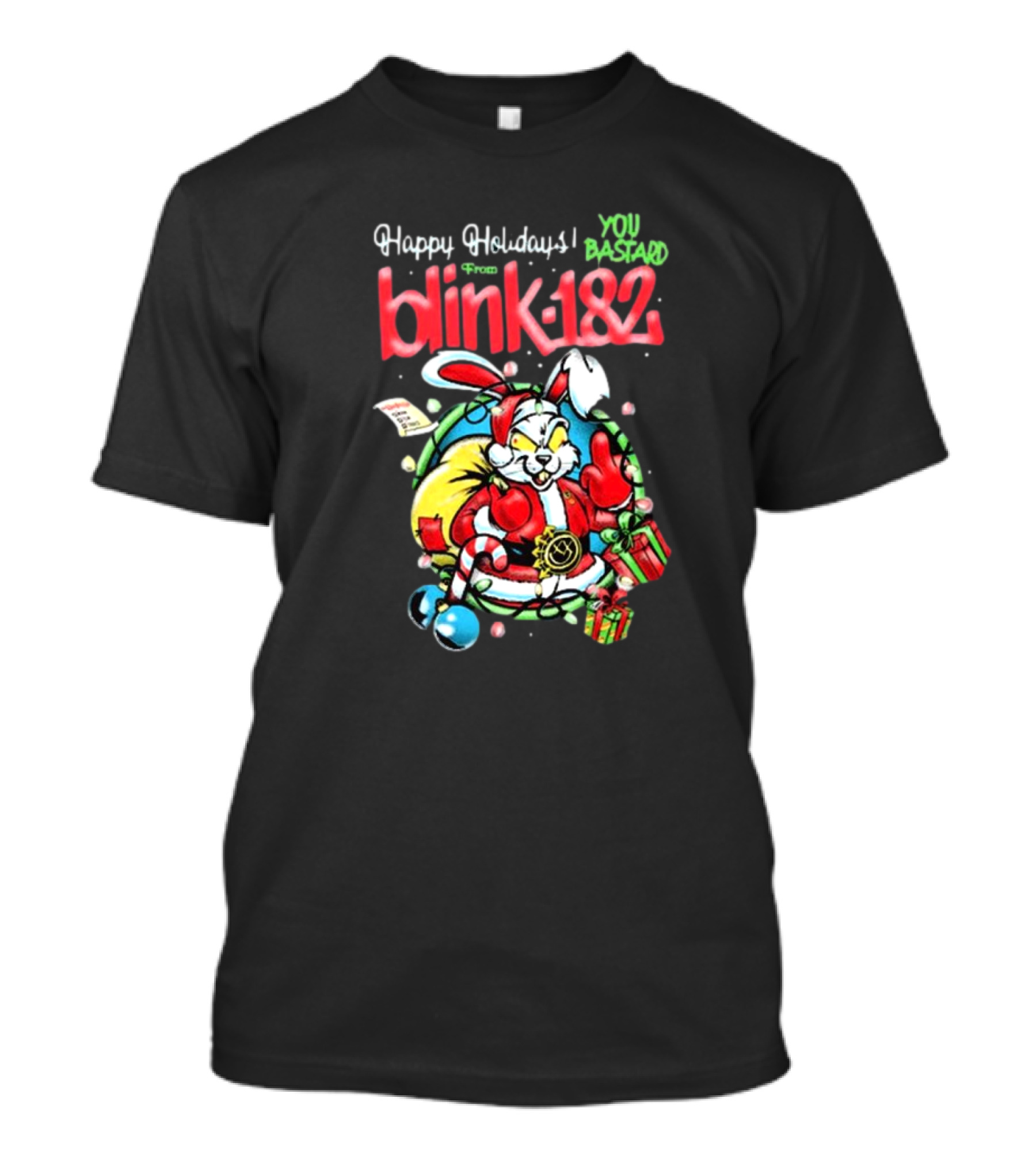 Happy Holidays You Bastard From Blink-182 2024 Santa Bunny T-Shirt