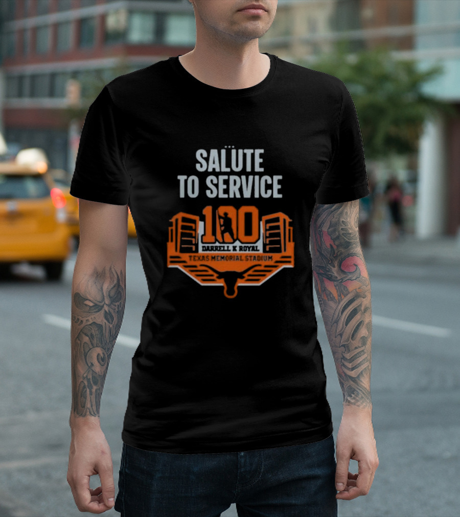 Salute To Service 100th Anniversary Darrell K Royal Texas Memorial Stadium T-Shirt