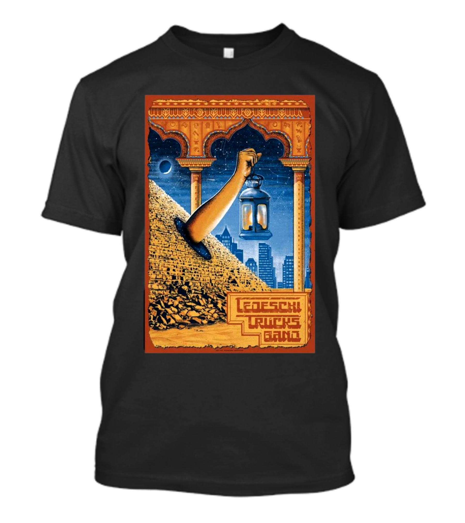 Tedeschi Trucks Band Nov 16 2024 Atlanta GA Pyramid Lantern Cityscape Archway T-Shirt