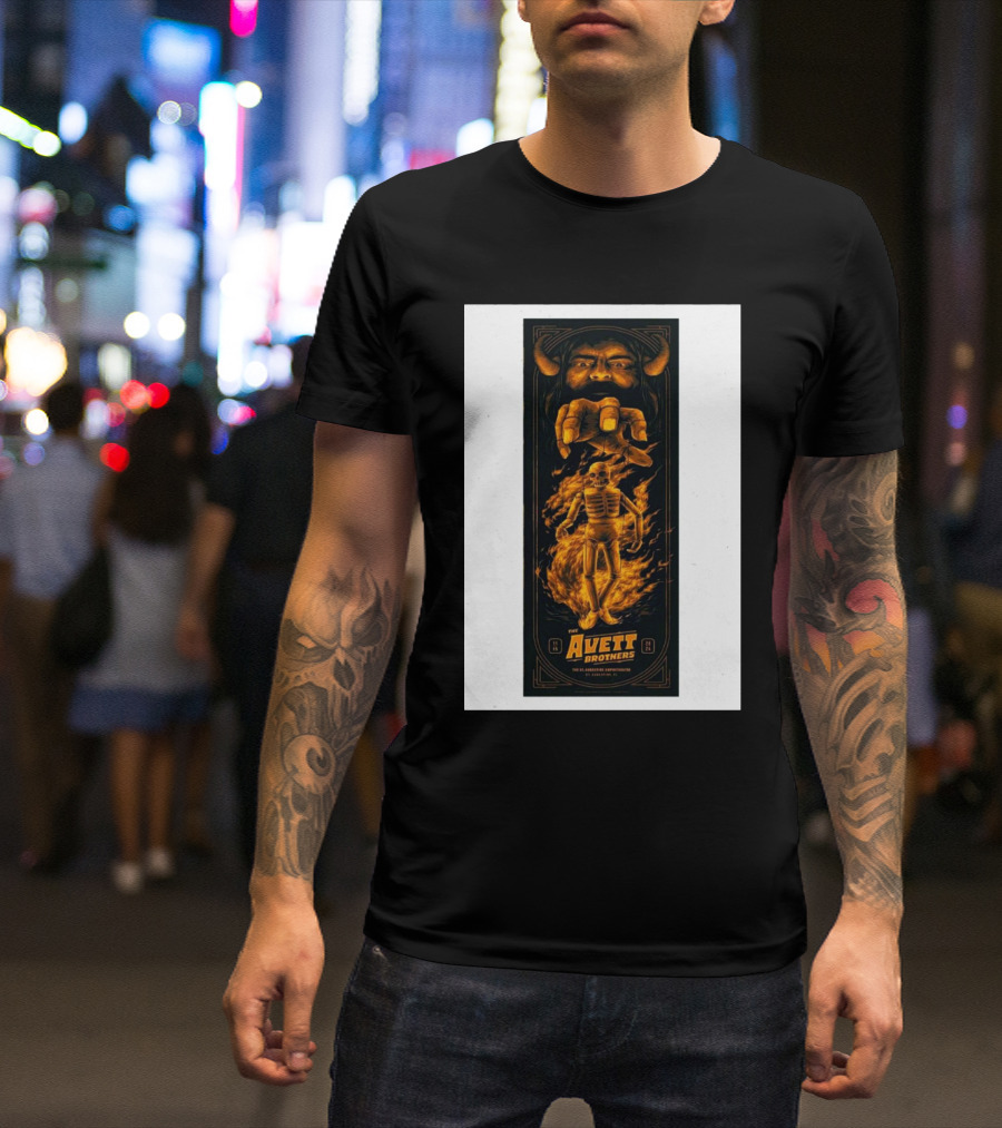The Avett Brothers St Augustine Amphitheatre Nov 15 2024 Skeleton Fire T-Shirt