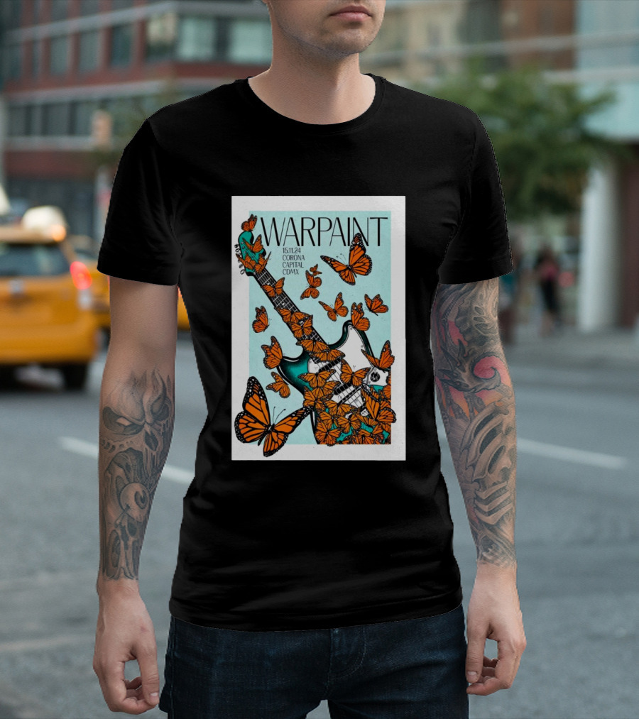 Warpaint Monarch Guitar Art Corona Capital Nov 15 2024 CDMX T-Shirt