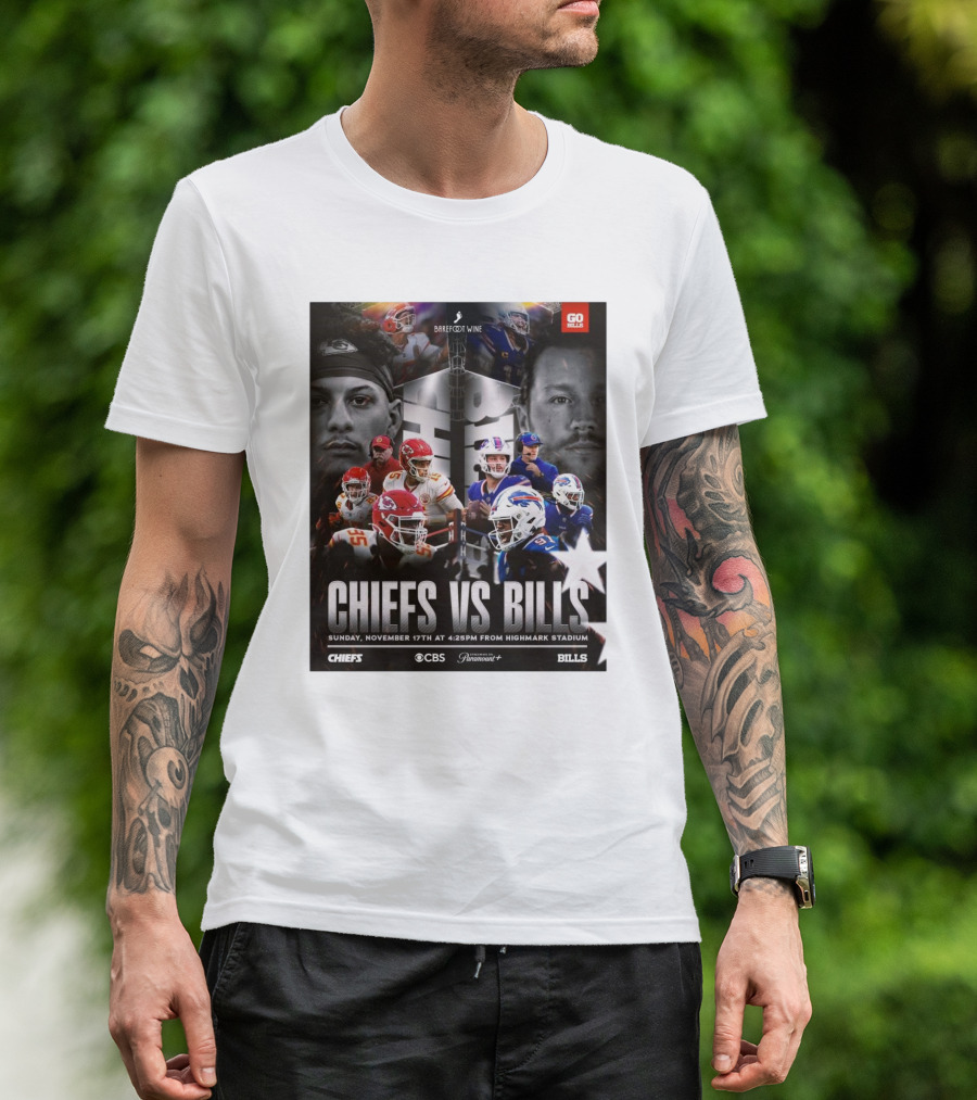 NFL Chiefs Vs Bills Sunday November 17th 4:25PM CBS Highmark Stadium T-Shirt