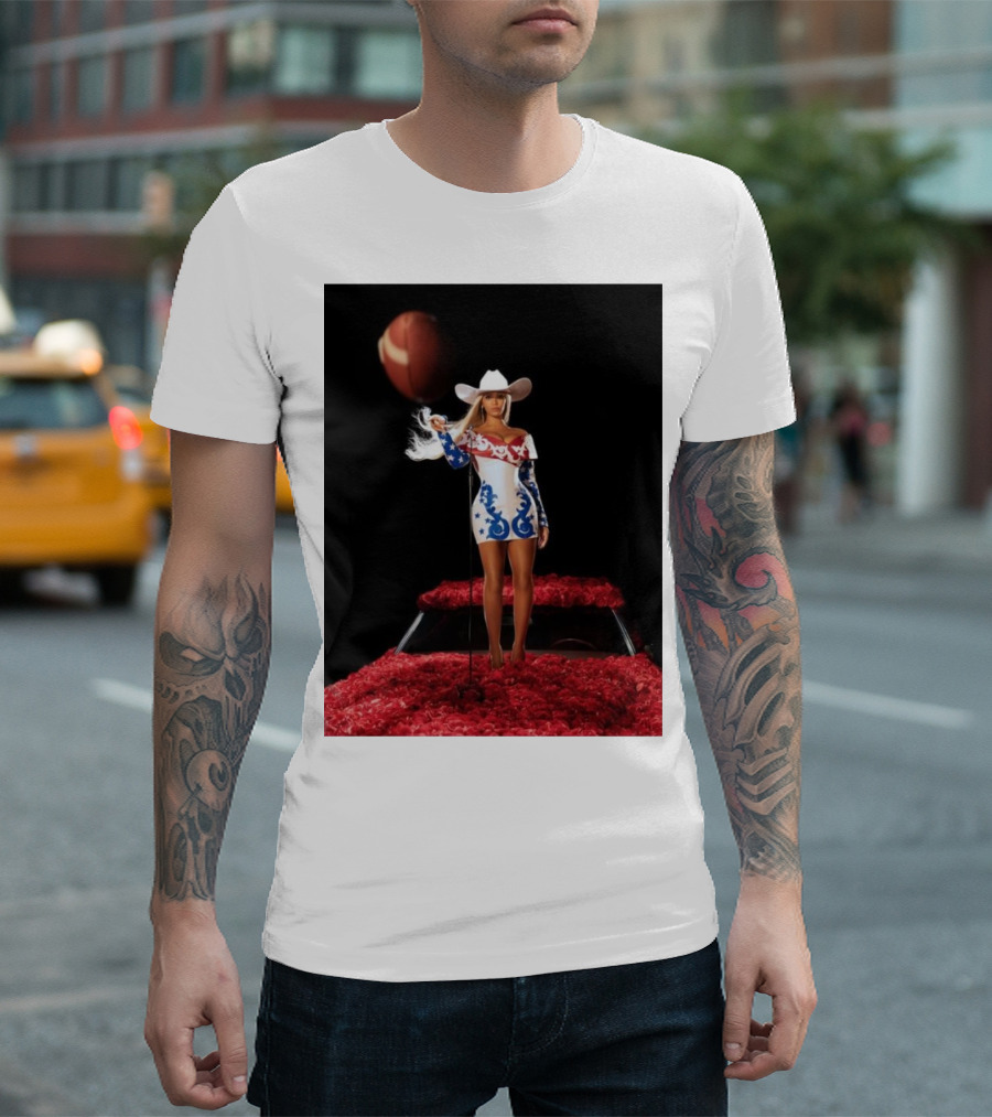Beyonce NFL Halftime Baltimore Ravens vs. Houston Texans Christmas Day Cowboy Football Scene T-Shirt