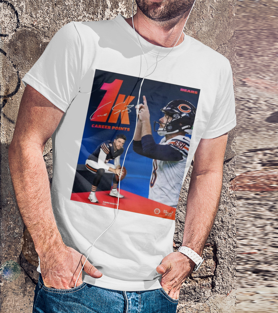 Chicago Bears Cairo Santos 1K Career Points Signature BEARS T-Shirt