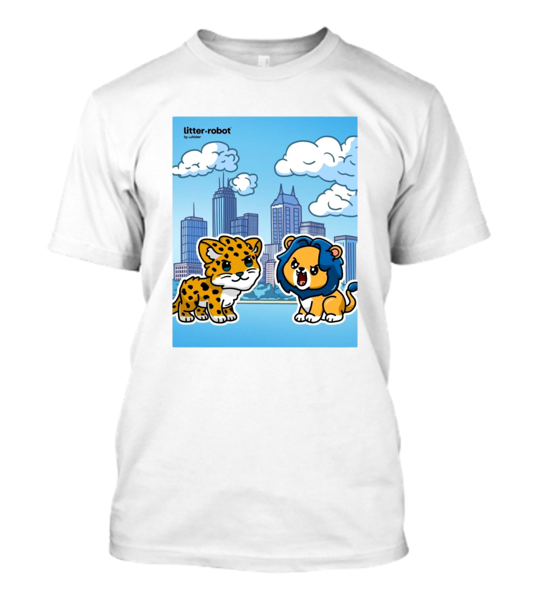 NFL Jacksonville Jaguars Vs. Detroit Lions Caturday Litter Robot Skyline Showdown T-Shirt