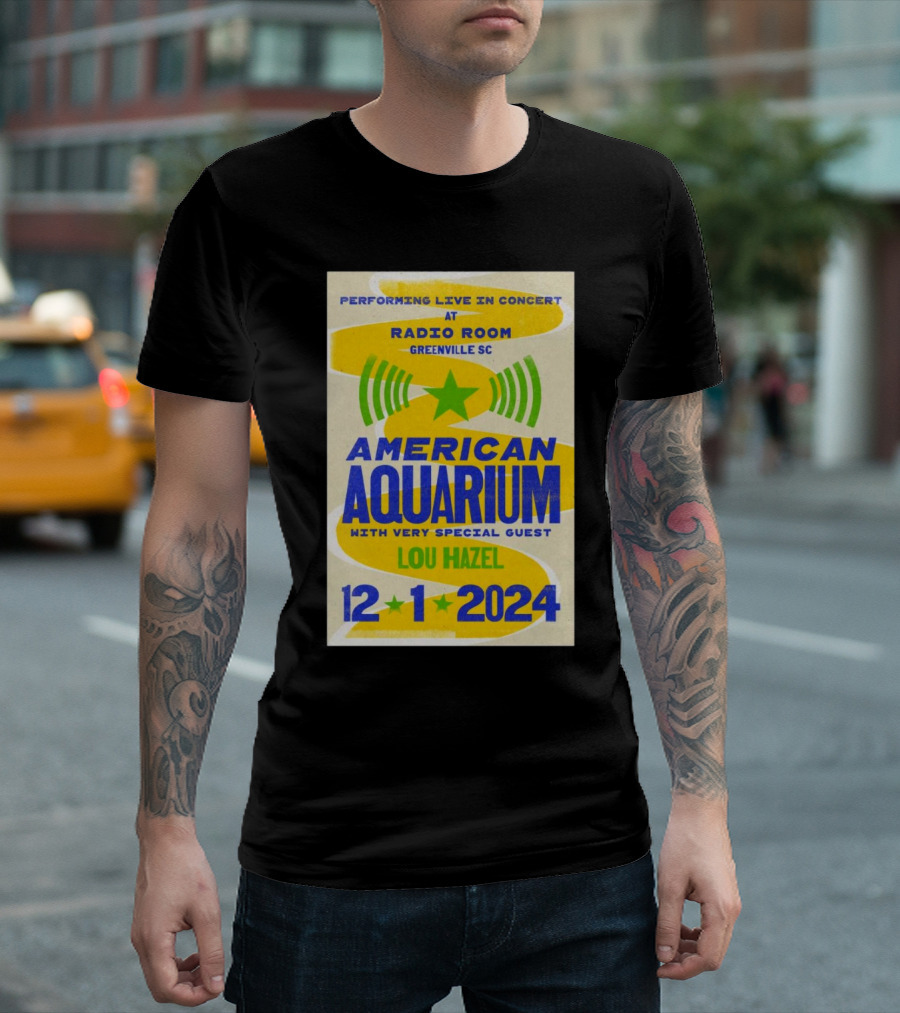 American Aquarium Performing Live With Lou Hazel Dec 1 2024 At Radio Room Greenville SC T-Shirt