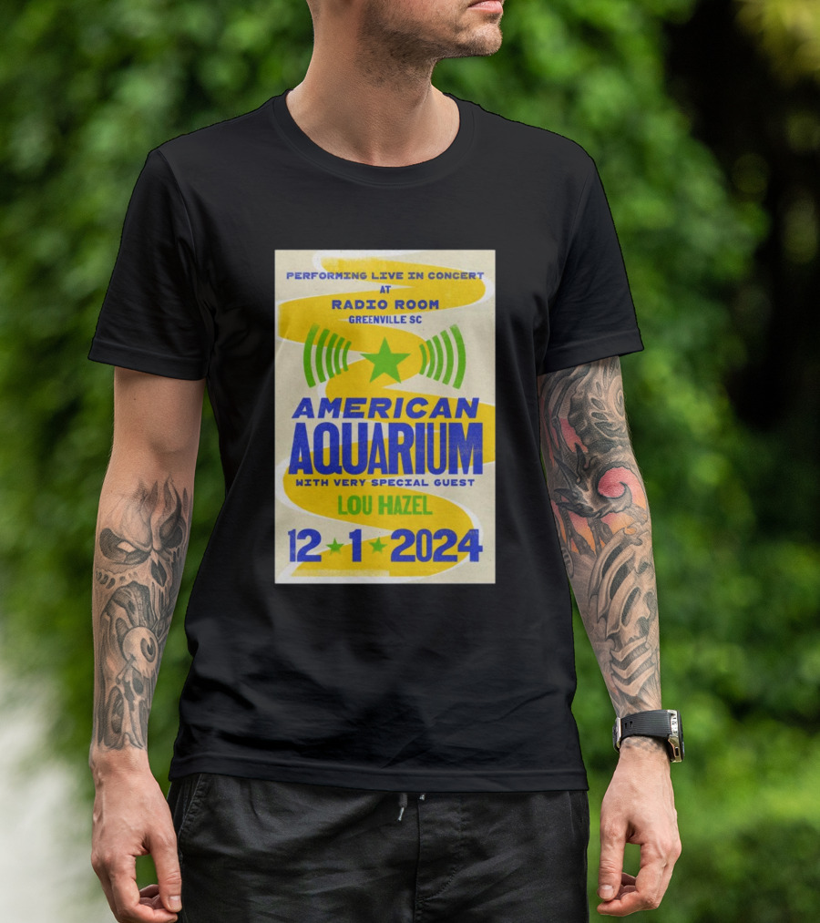 American Aquarium Performing Live With Lou Hazel Dec 1 2024 At Radio Room Greenville SC T-Shirt