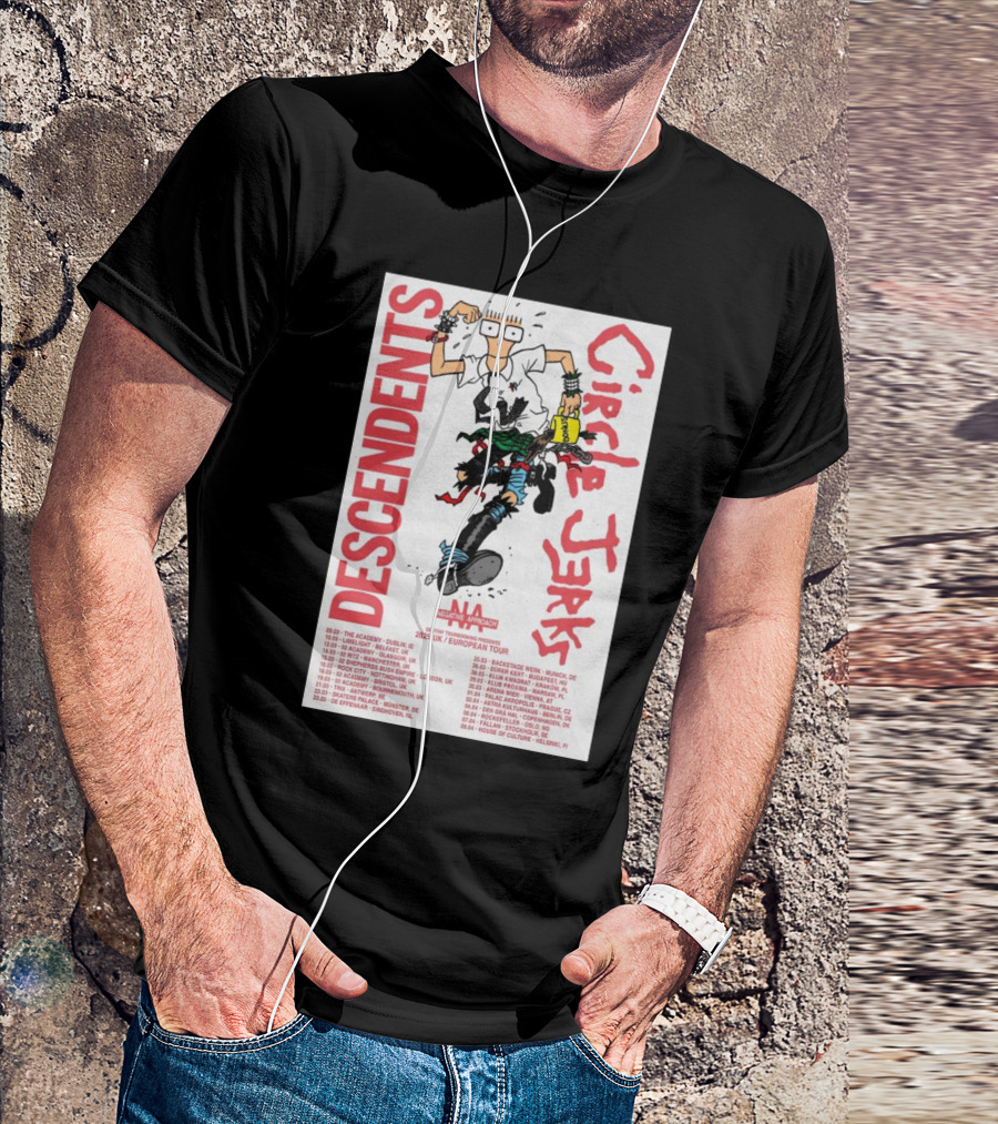 Descendents Circle Jerks NA UK European Tour 2025 Tour Dates Punk Band T-Shirt