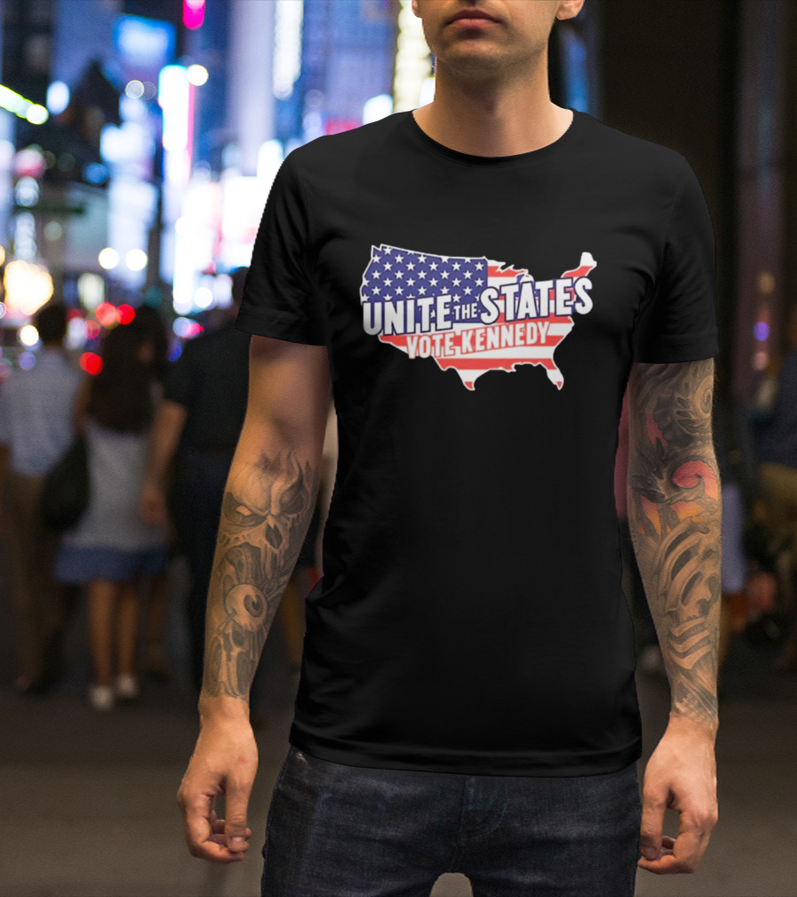 Unite The States Vote Kennedy 2024 American Flag Map T-Shirt