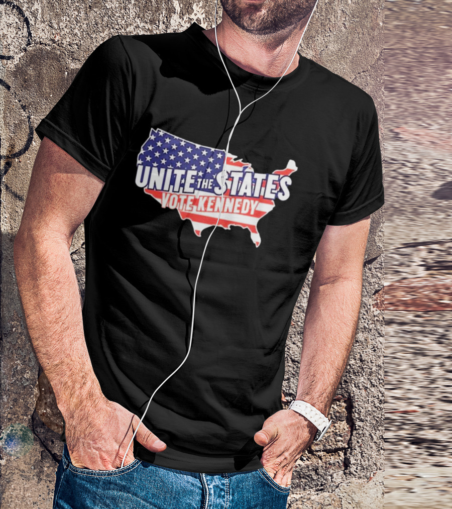 Unite The States Vote Kennedy 2024 American Flag Map T-Shirt