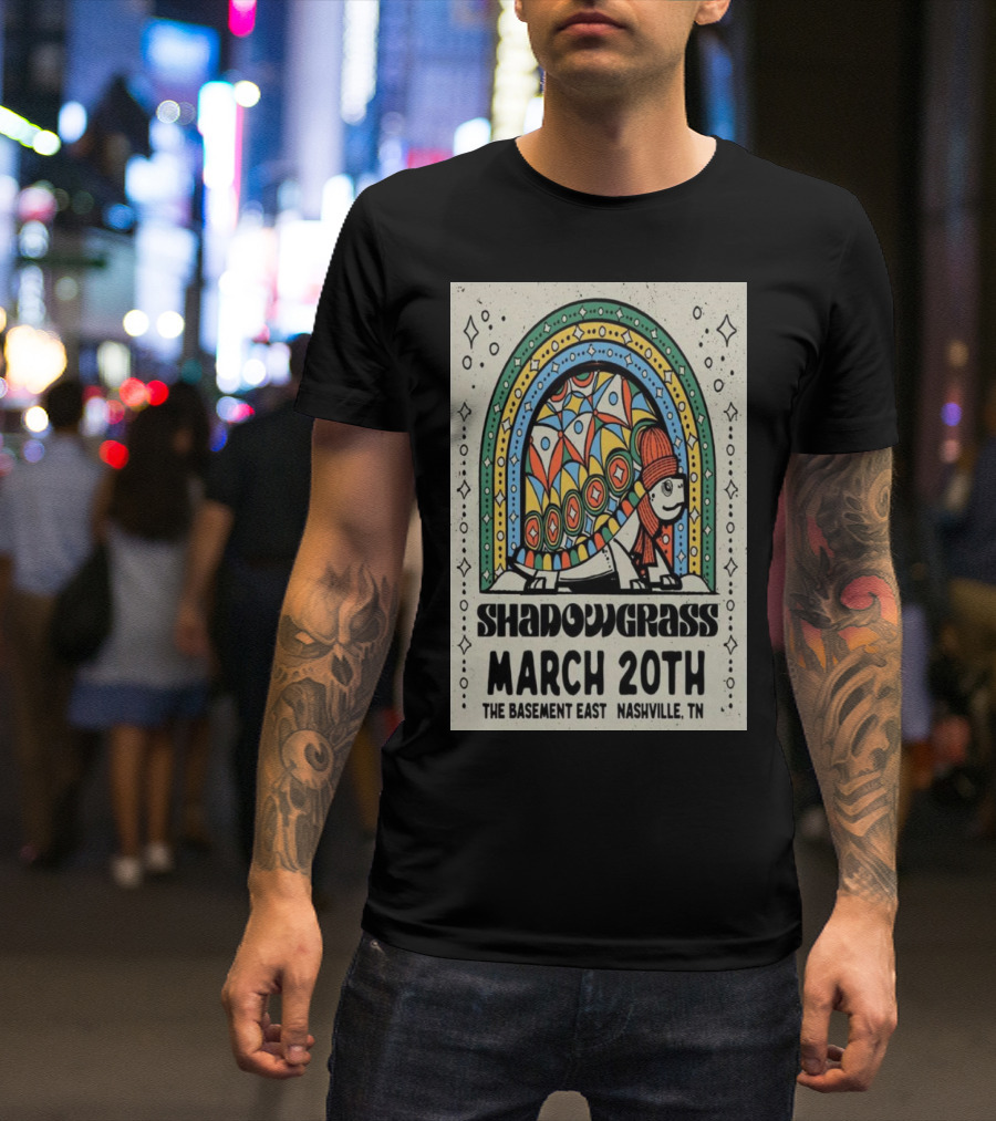 Shadow Grass March 20 2025 The Basement East Nashville TN Retro Turtle T-Shirt