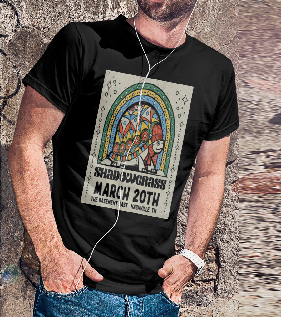 Shadow Grass March 20 2025 The Basement East Nashville TN Retro Turtle T-Shirt