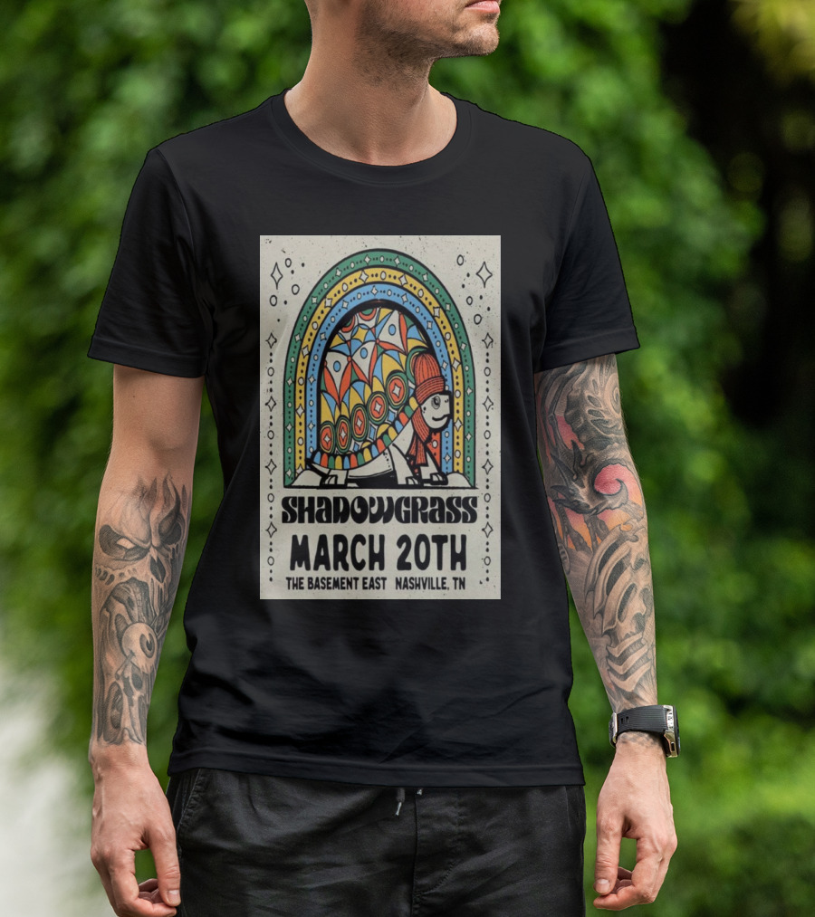 Shadow Grass March 20 2025 The Basement East Nashville TN Retro Turtle T-Shirt