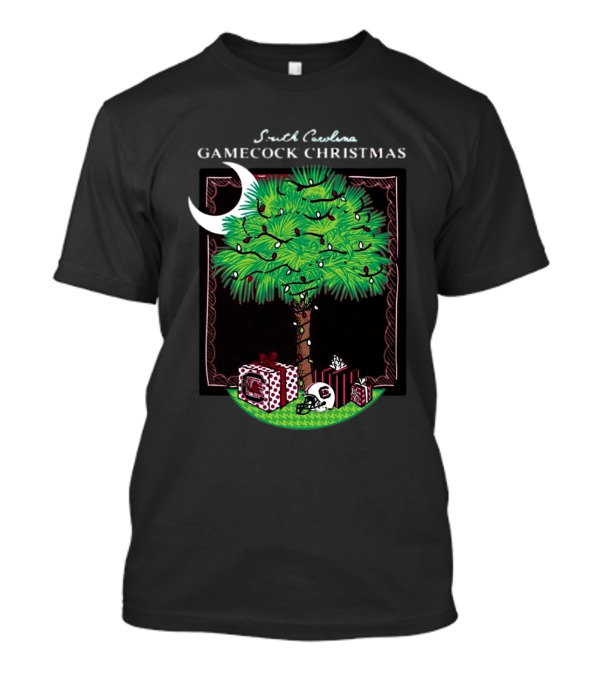 South Carolina Gamecock Christmas Palm Tree Presents Garnet T-Shirt