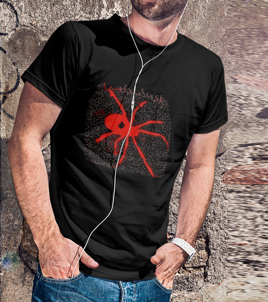 Widowdusk Red Spider Black Dotted Background T-Shirt