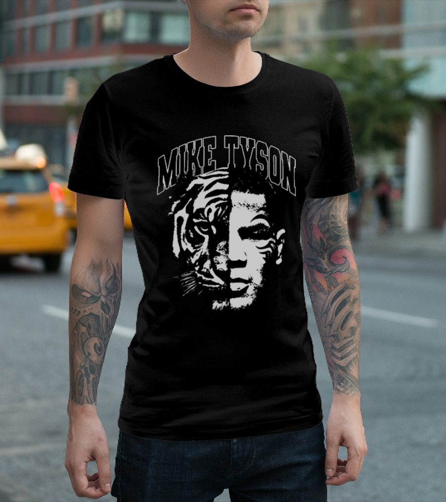 Mike Tyson Tiger Split Face T-Shirt