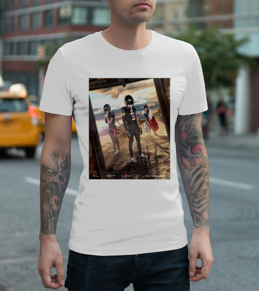 Week 11 Houston Texans At Dallas Cowboys November 18 2024 NFL Wild West Showdown Ticketmaster Promotion T-Shirt