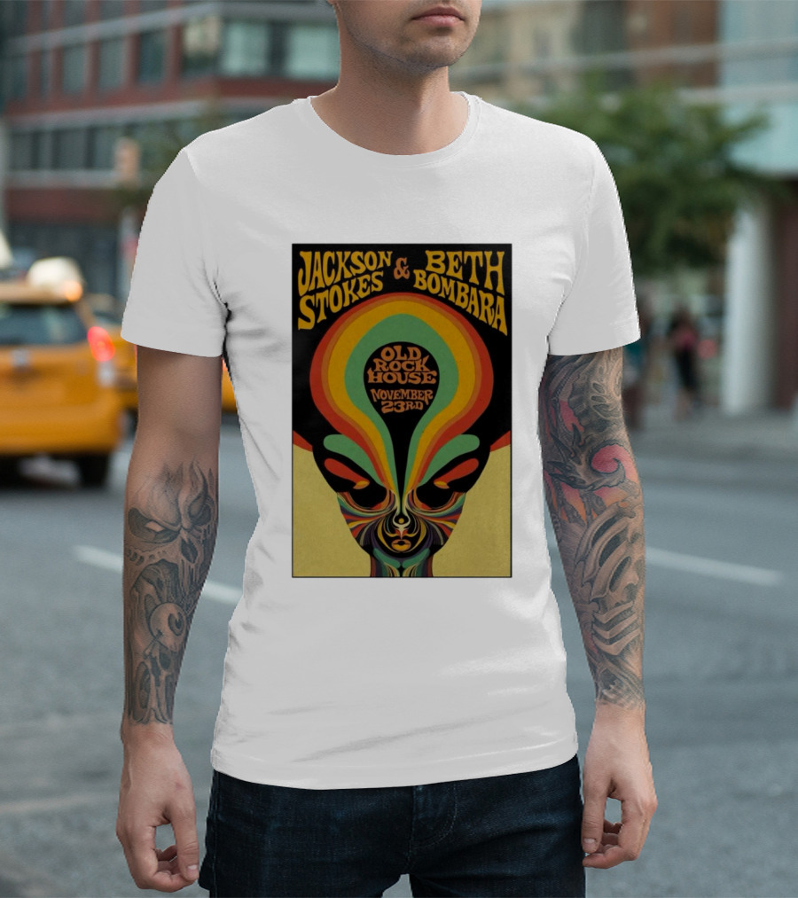 Jackson Stokes and Beth Bombara Old Rock House November 23rd Psychedelic Poster St Louis MO Tour T-Shirt