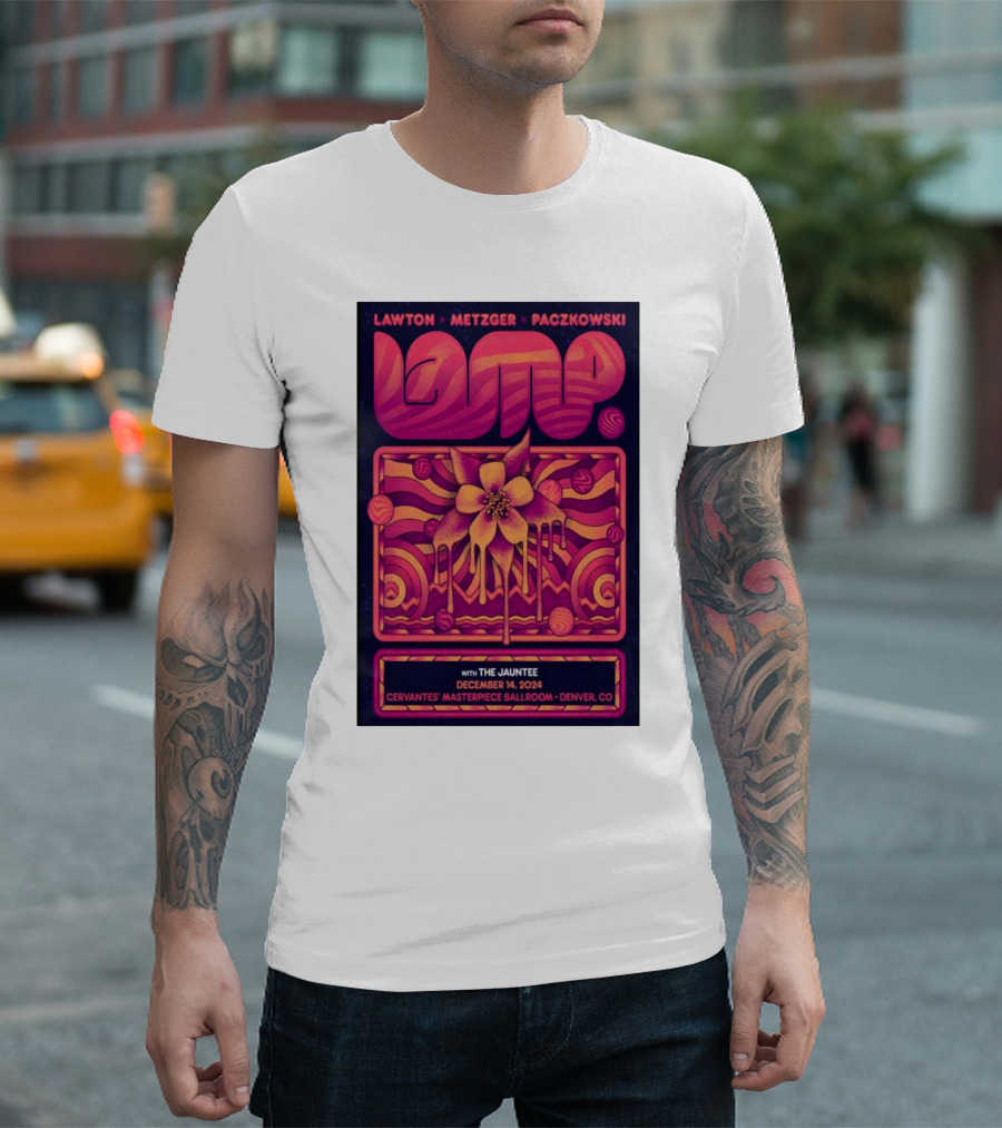 Lawton Metzger Paczkowski LAMP with The Jauntee December 14 2024 Cervantes’ Masterpiece Ballroom Denver CO T-Shirt
