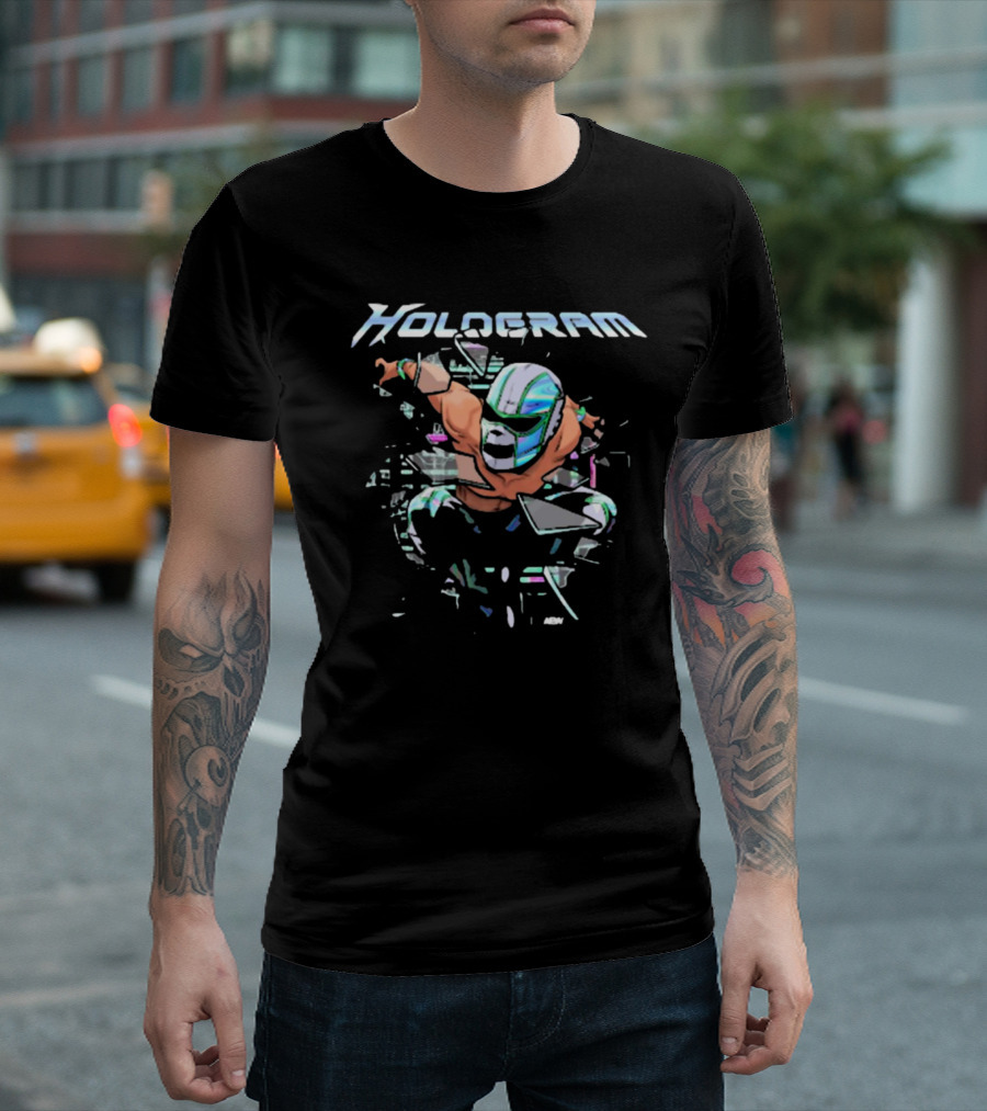 Hologram AEW Wrestler Leaping Through Portal T-Shirt