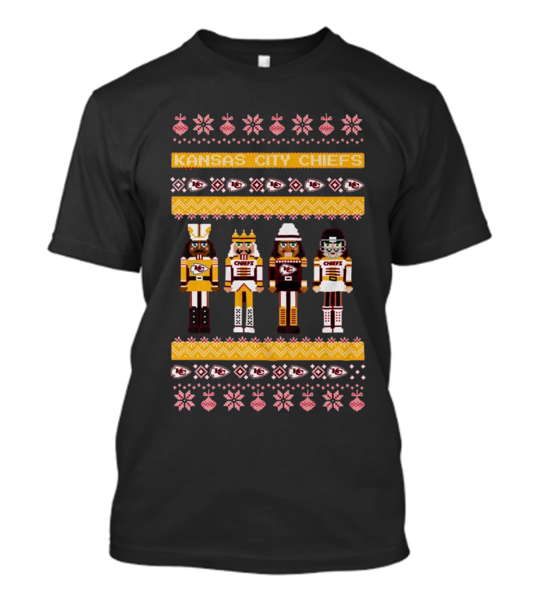 Kansas City Chiefs Holiday Nutcracker NFL Ugly Christmas Sweater 2024 Nutcracker Characters T-Shirt