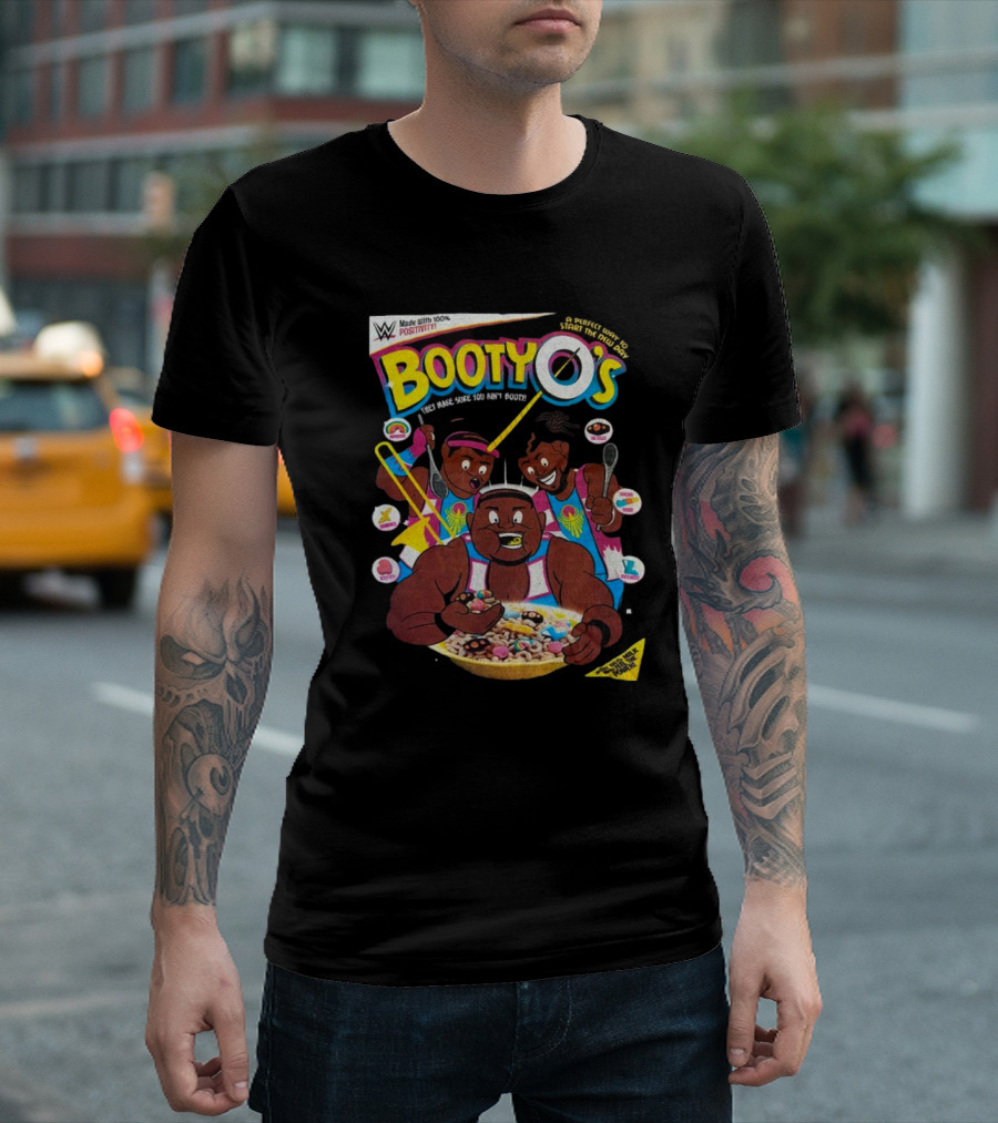 WWE Booty-O's New Day Positivity 2024 Cereal Box T-Shirt