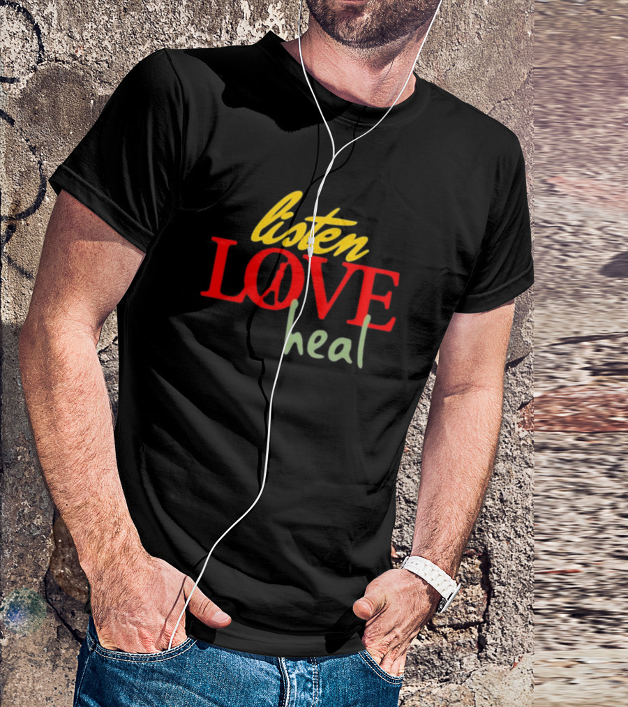 Devale Ellis Listen Love Heal New Peace Symbol In O T-Shirt
