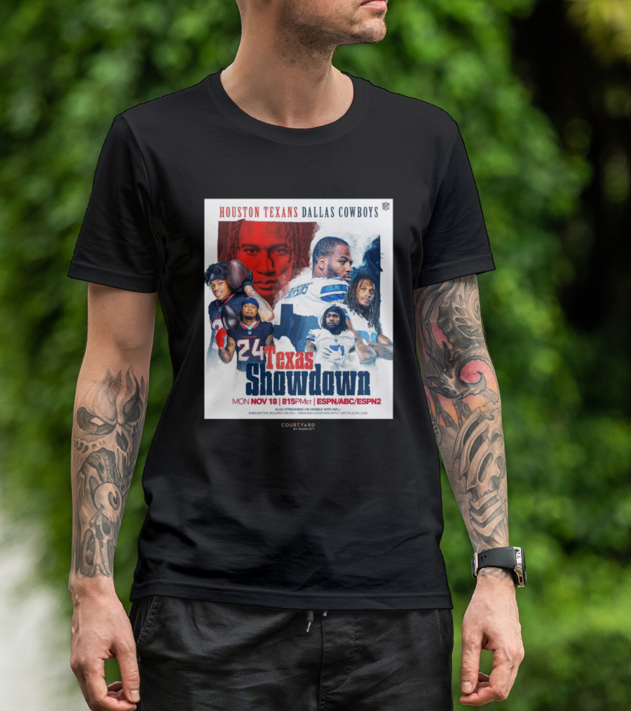 Houston Texans Dallas Cowboys Texas Showdown Mon Nov 18 815PM ET ESPN ABC ESPN2 T-Shirt