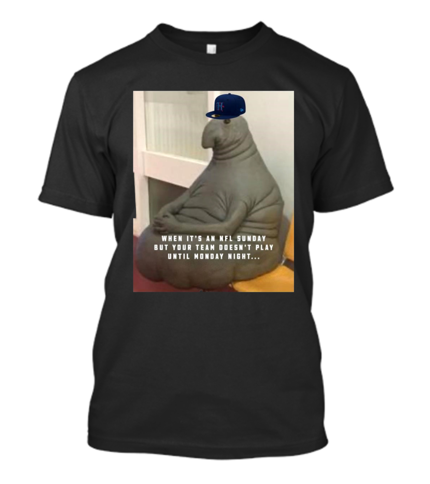 Houston Texans NFL Sunday Waiting Meme With Hat Wearing Creature T-Shirt