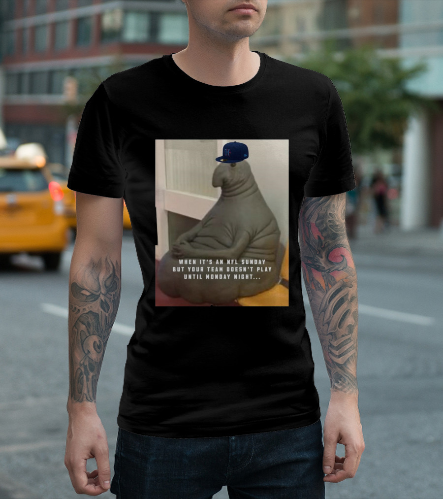 Houston Texans NFL Sunday Waiting Meme With Hat Wearing Creature T-Shirt