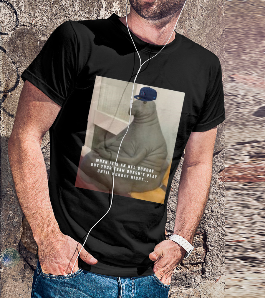 Houston Texans NFL Sunday Waiting Meme With Hat Wearing Creature T-Shirt