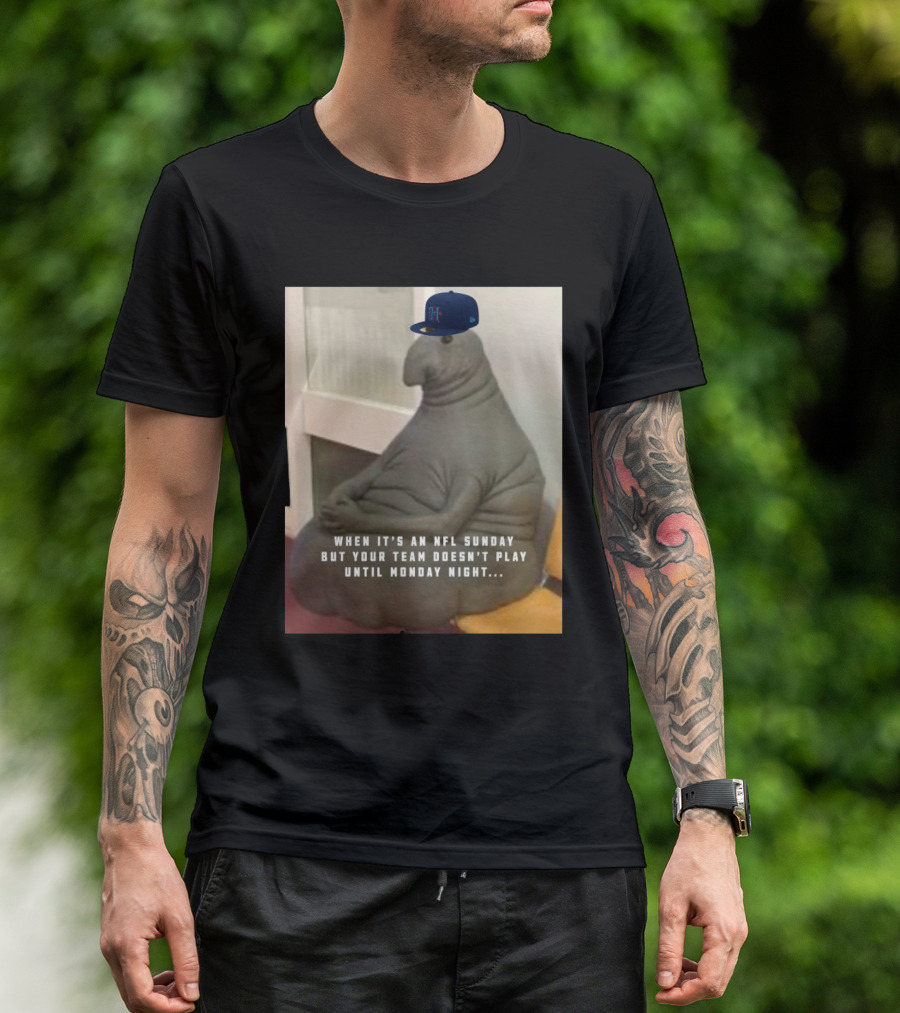 Houston Texans NFL Sunday Waiting Meme With Hat Wearing Creature T-Shirt