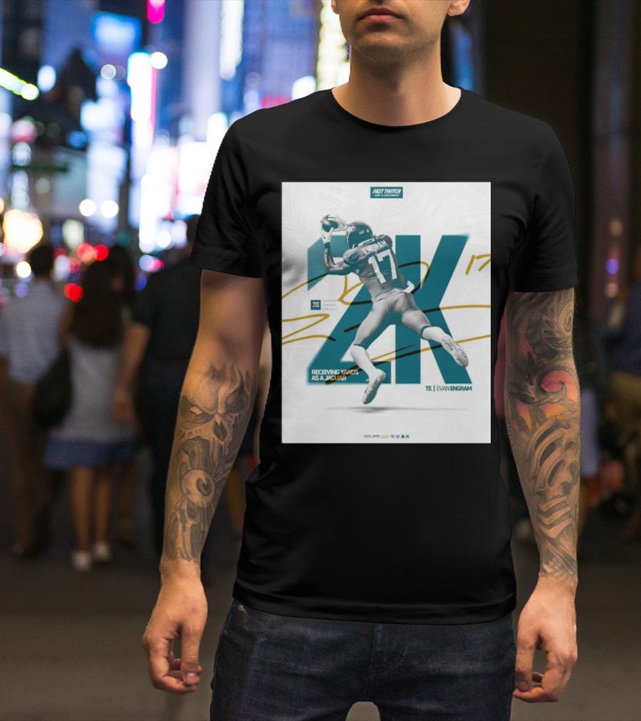 Jacksonville Jaguars TE Evan Engram 2K Receiving Yards As A Jaguar T-Shirt