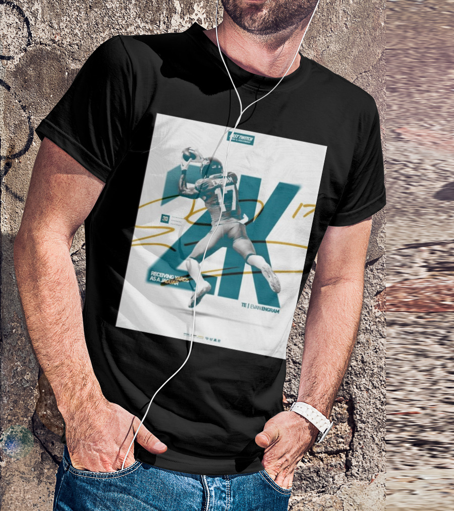 Jacksonville Jaguars TE Evan Engram 2K Receiving Yards As A Jaguar T-Shirt