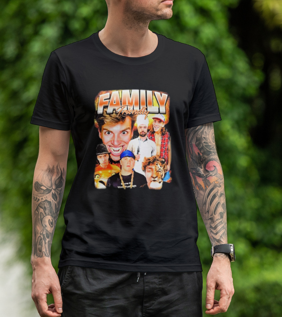 FAMILY Friendly YouTube Year One Photos Comedy Collage T-Shirt