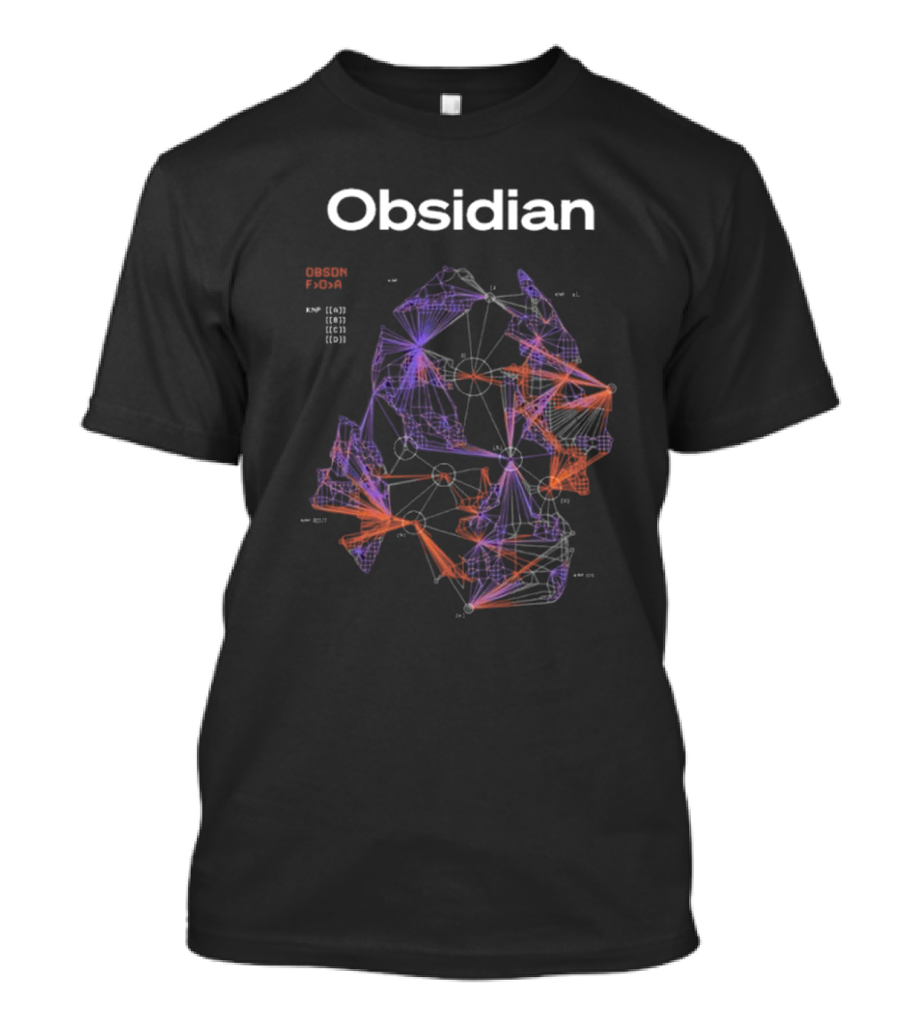 Obsidian Network Fractal 2024 Data Visualization Concept T-Shirt