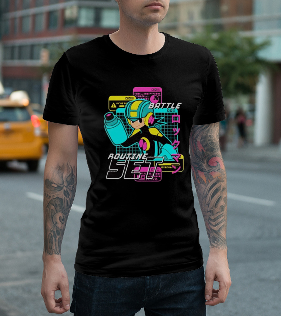 Mega Man EXE Battle Routine Set Virus EXE Control T-Shirt