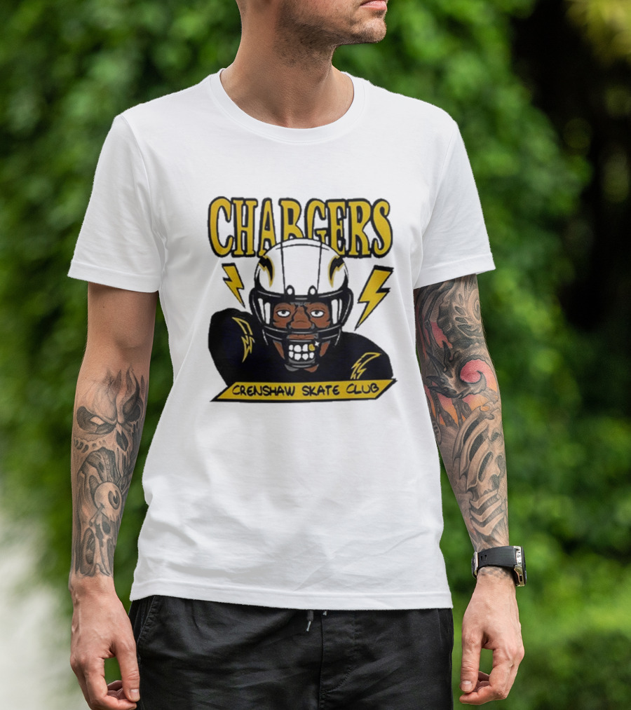 Los Angeles Chargers Crenshaw Skate Club Cartoon Collaboration T-Shirt