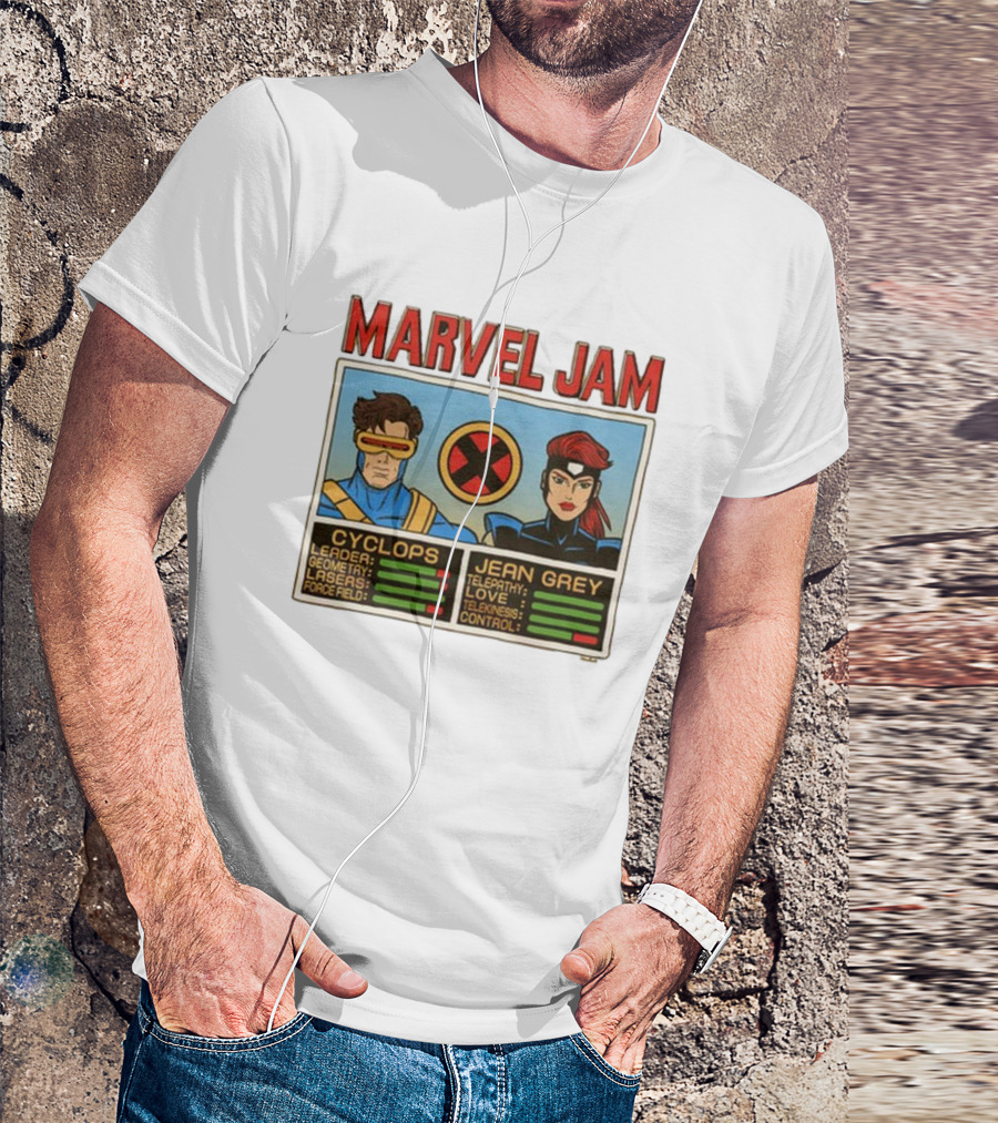 Marvel Jam Cyclops Jean Grey X-Men Leader Telepathy Telekinesis T-Shirt