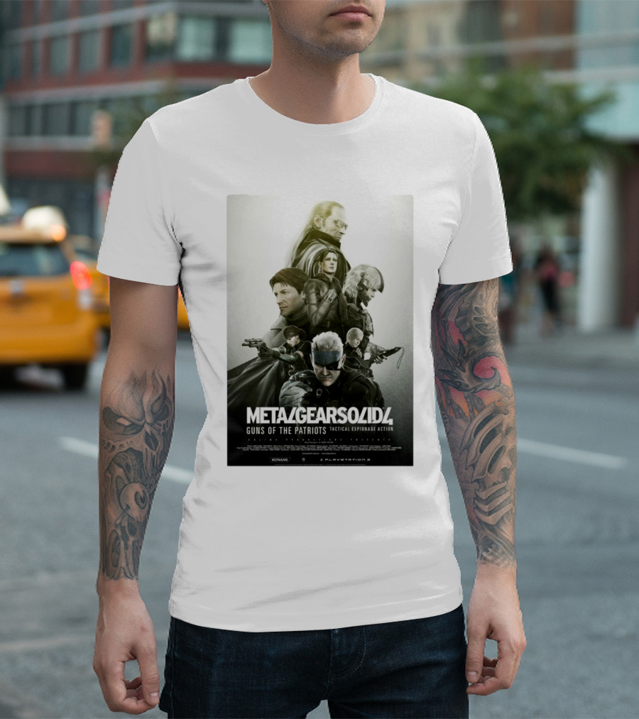 Metal Gear Solid 4 Guns of the Patriots Tactical Espionage Action Konami PlayStation 3 T-Shirt