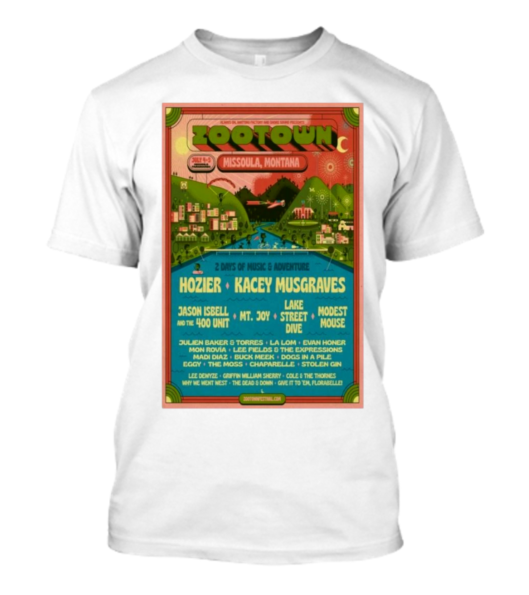 Zootown Missoula Montana Hozier Kacey Musgraves 2025 Music Adventure Event T-Shirt