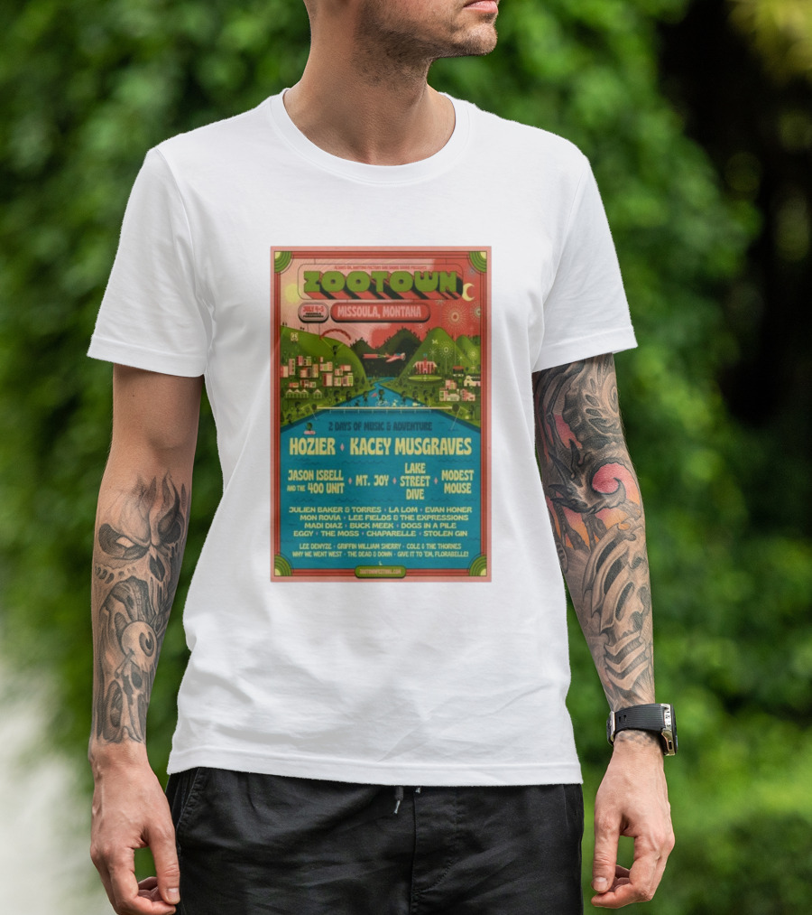 Zootown Missoula Montana Hozier Kacey Musgraves 2025 Music Adventure Event T-Shirt