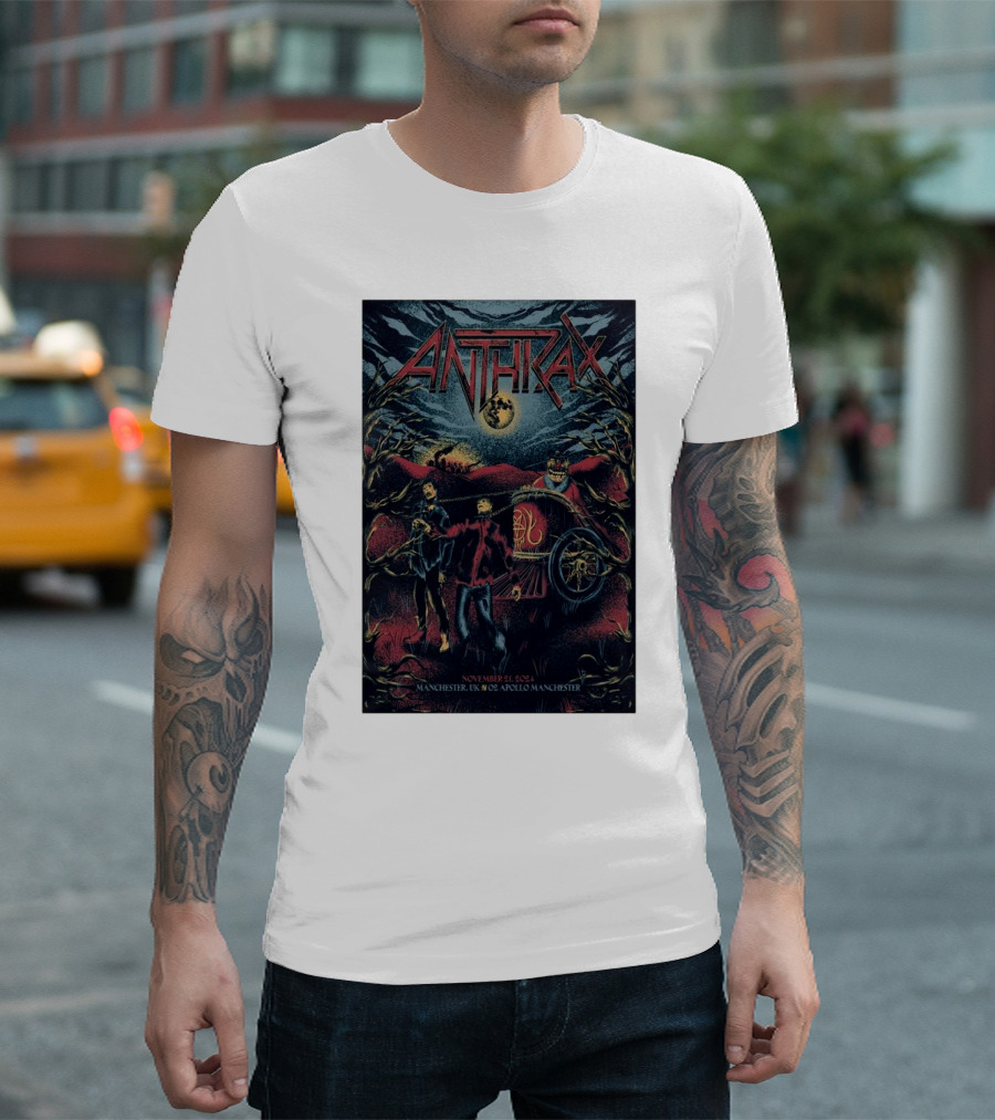 Anthrax November 21 2024 O2 Apollo Manchester UK Concert Tour T-Shirt