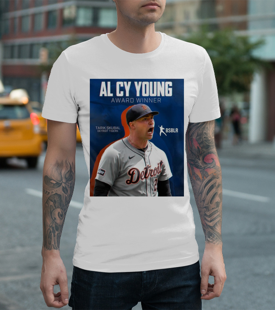 AL Cy Young Award Winner Tarik Skubal Detroit Tigers BSBLR T-Shirt