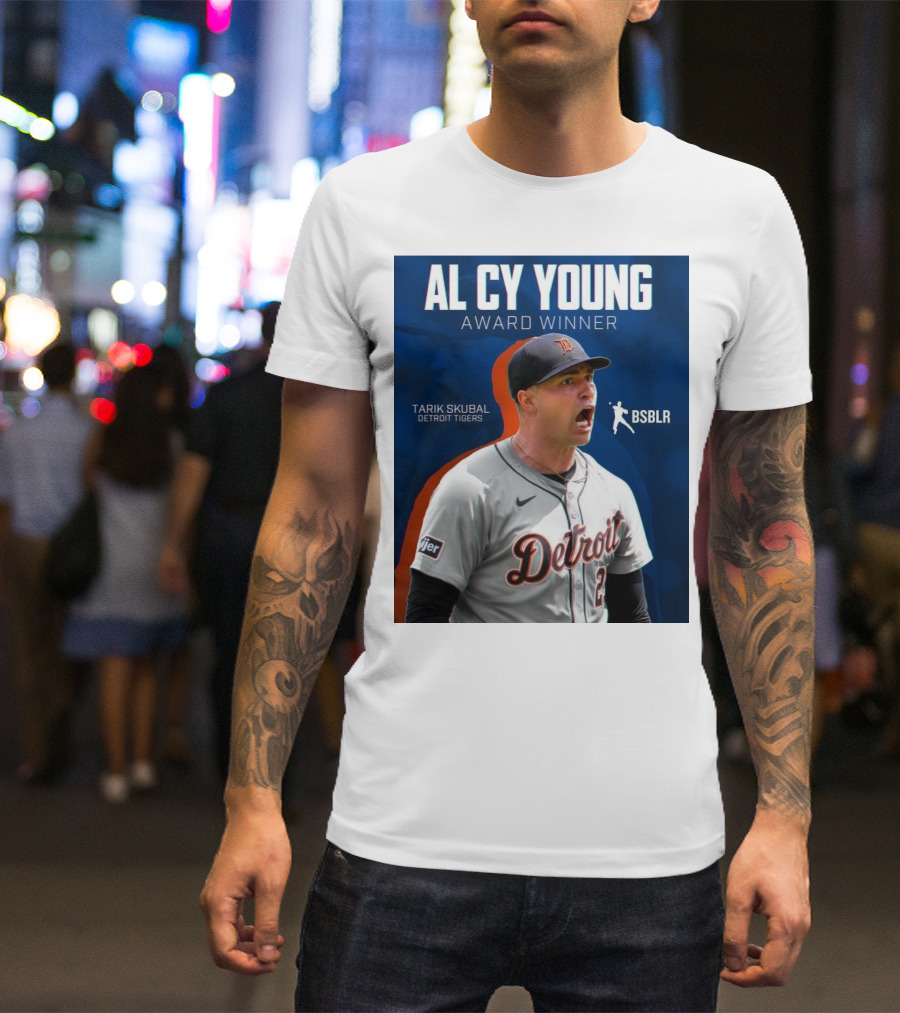AL Cy Young Award Winner Tarik Skubal Detroit Tigers BSBLR T-Shirt
