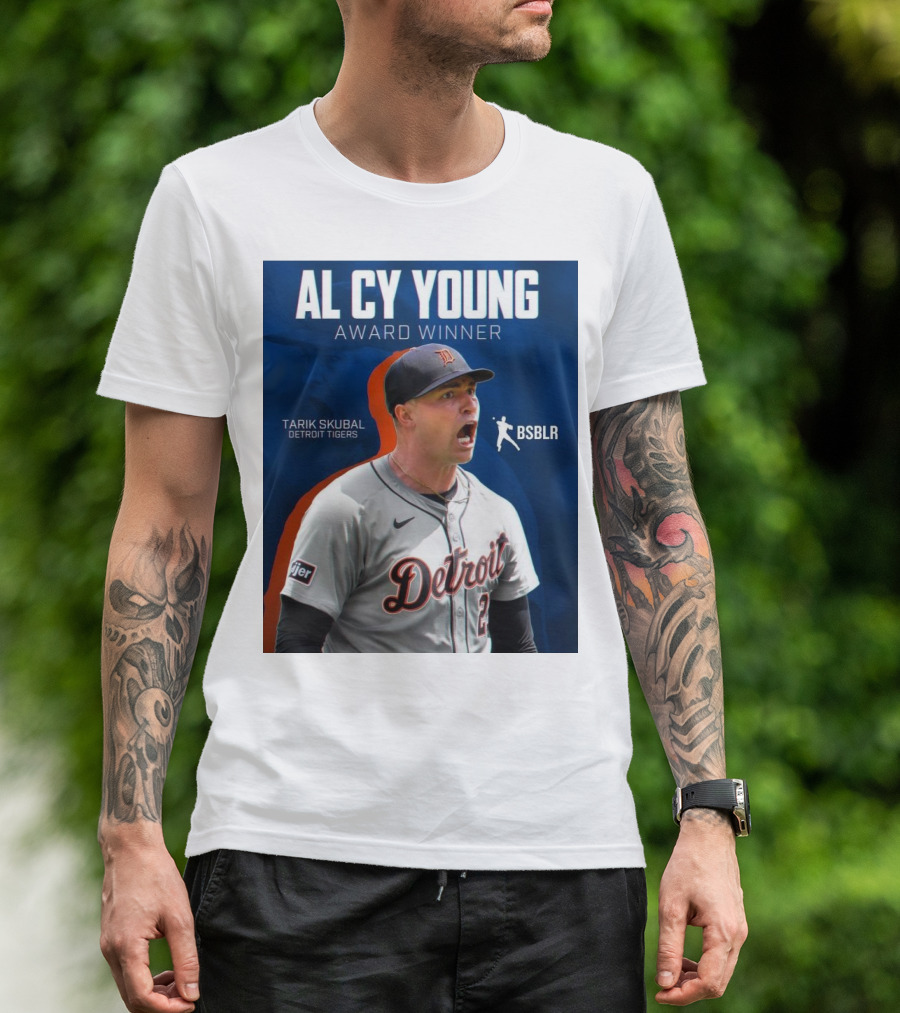 AL Cy Young Award Winner Tarik Skubal Detroit Tigers BSBLR T-Shirt