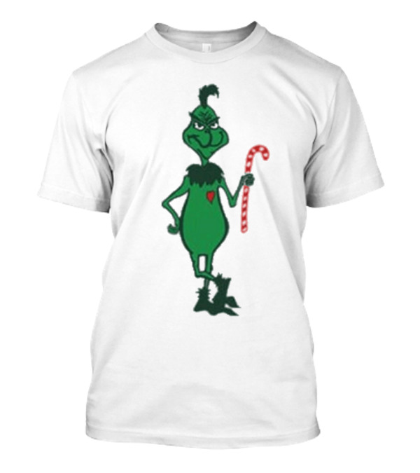 Grinch Holding Candy Cane Trey Anastasio Christmas T-Shirt