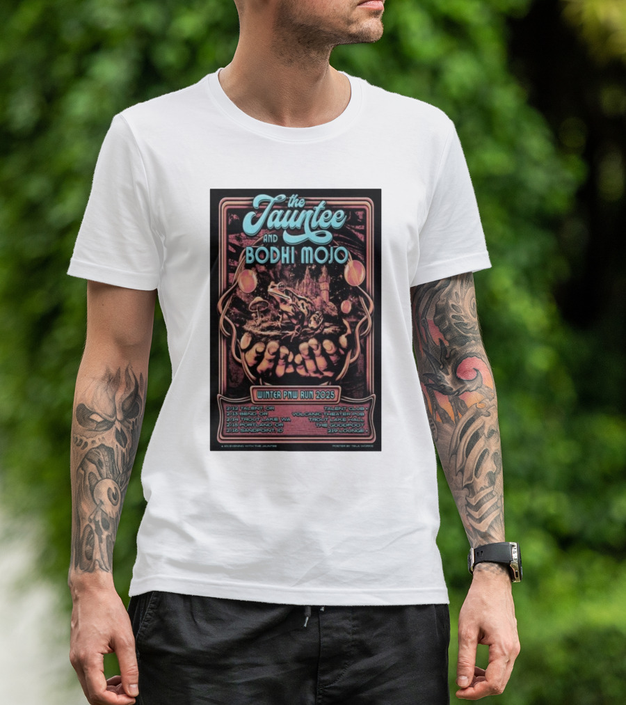 The Jauntee And Bodhi Mojo Winter PNW Run 2025 Tour Dates And Locations T-Shirt