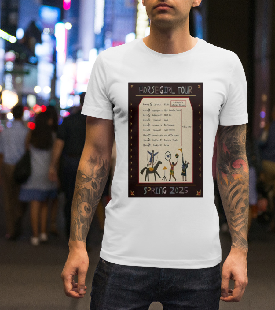 HORSEGIRL TOUR SPRING 2025 CHICAGO PHILADELPHIA WASHINGTON RICHMOND RALEIGH WASHINGTON BROOKLYN ICONIC SYMBOLS BANDING TOGETHER T-Shirt